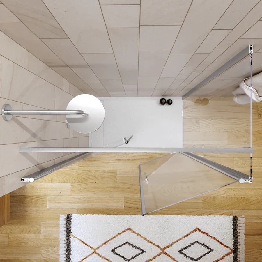 Box doccia 80x120 apertura saloon con vetro anticalcare opaco e profilo cromo 195h - Lost