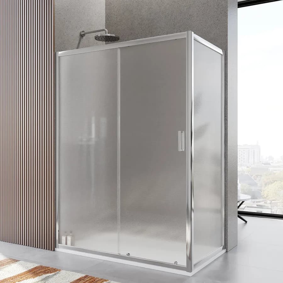 Box doccia 80x140 cm scorrevole vetro temperato 6mm stampato 185h - Young