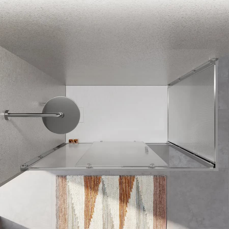 Box doccia 80x140 cm scorrevole vetro temperato 6mm stampato 185h - Young