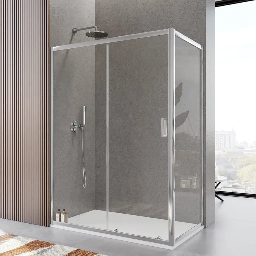 Box doccia 80x140 cm scorrevole vetro temperato 6mm trasparente 185h - Young