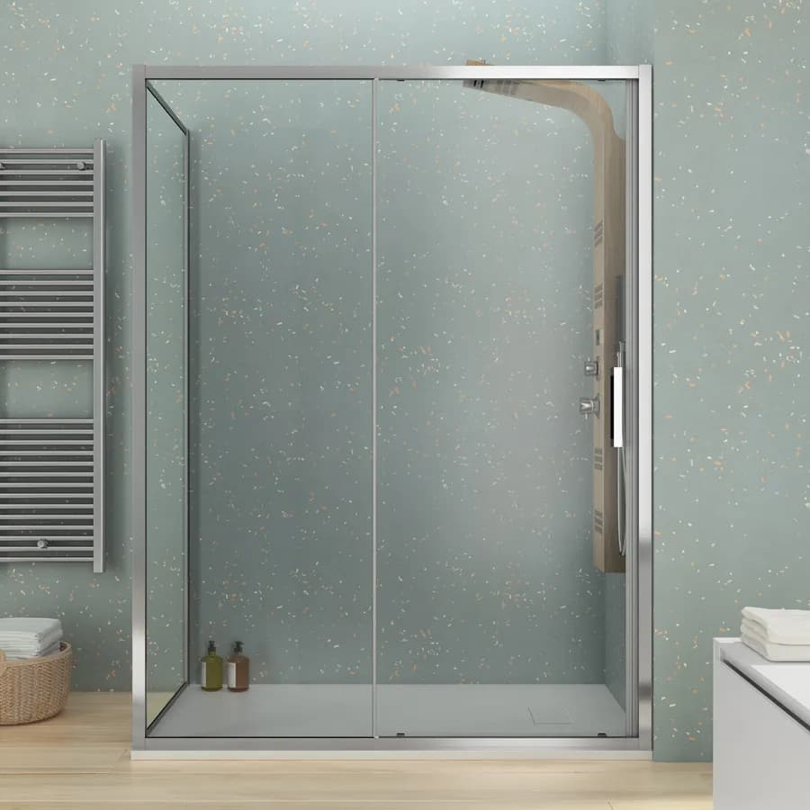 Box doccia 80x150 cm scorrevole vetro trasparente anticalcare profilo cromo 195h - Moritz