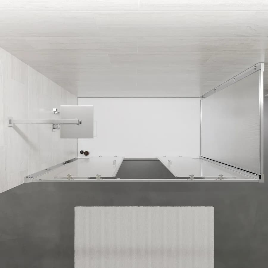 Box doccia 80x160 cm doppio scorrevole vetro temperato 6mm stampato 185h - Young