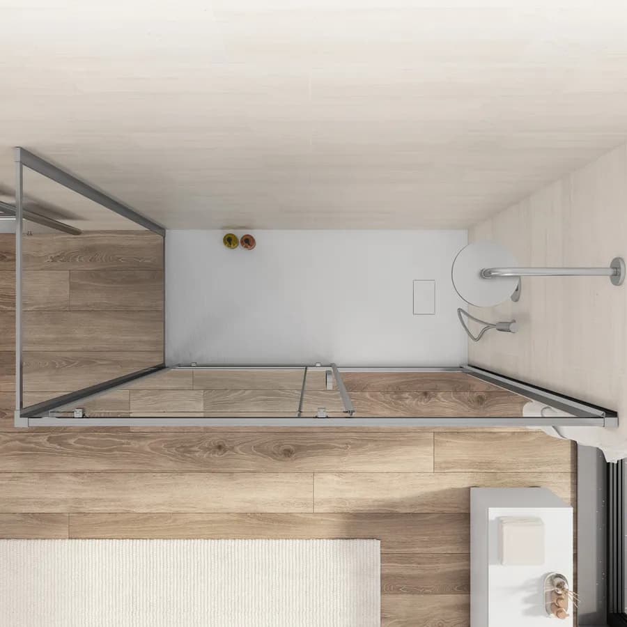 Box doccia 80x160 cm scorrevole vetro trasparente anticalcare profilo cromo 195h - Moritz