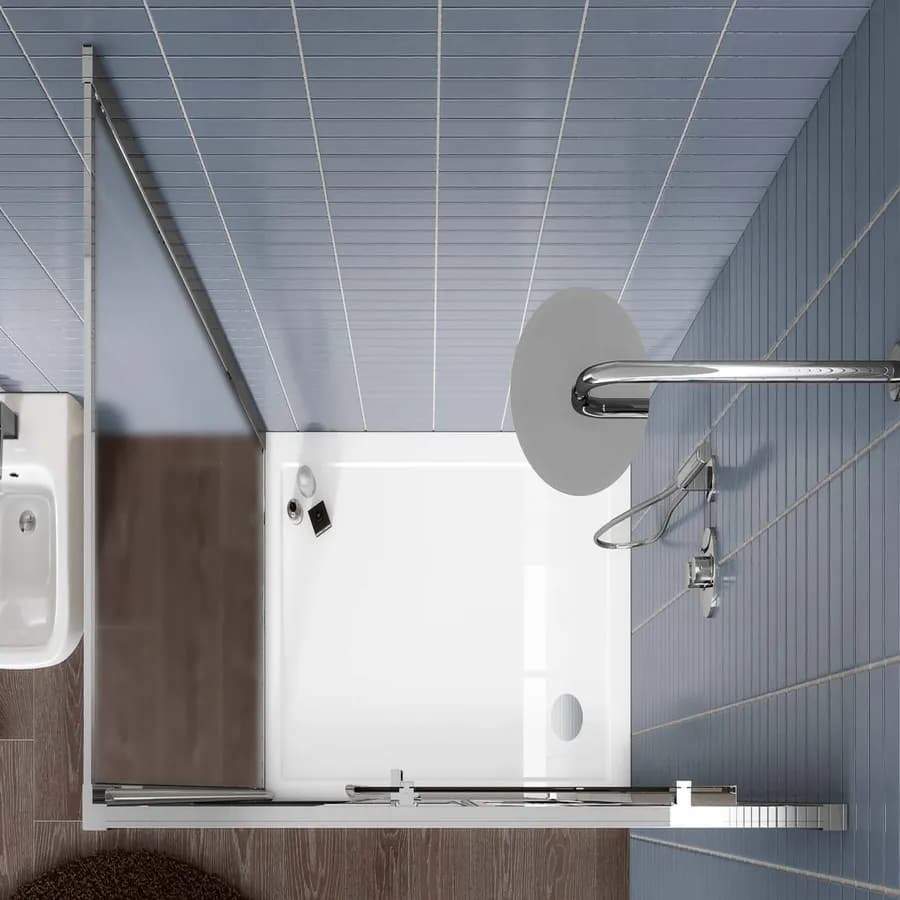 Box doccia 80x170 cm porta scorrevole vetro opaco profilo cromo 195h - Moritz