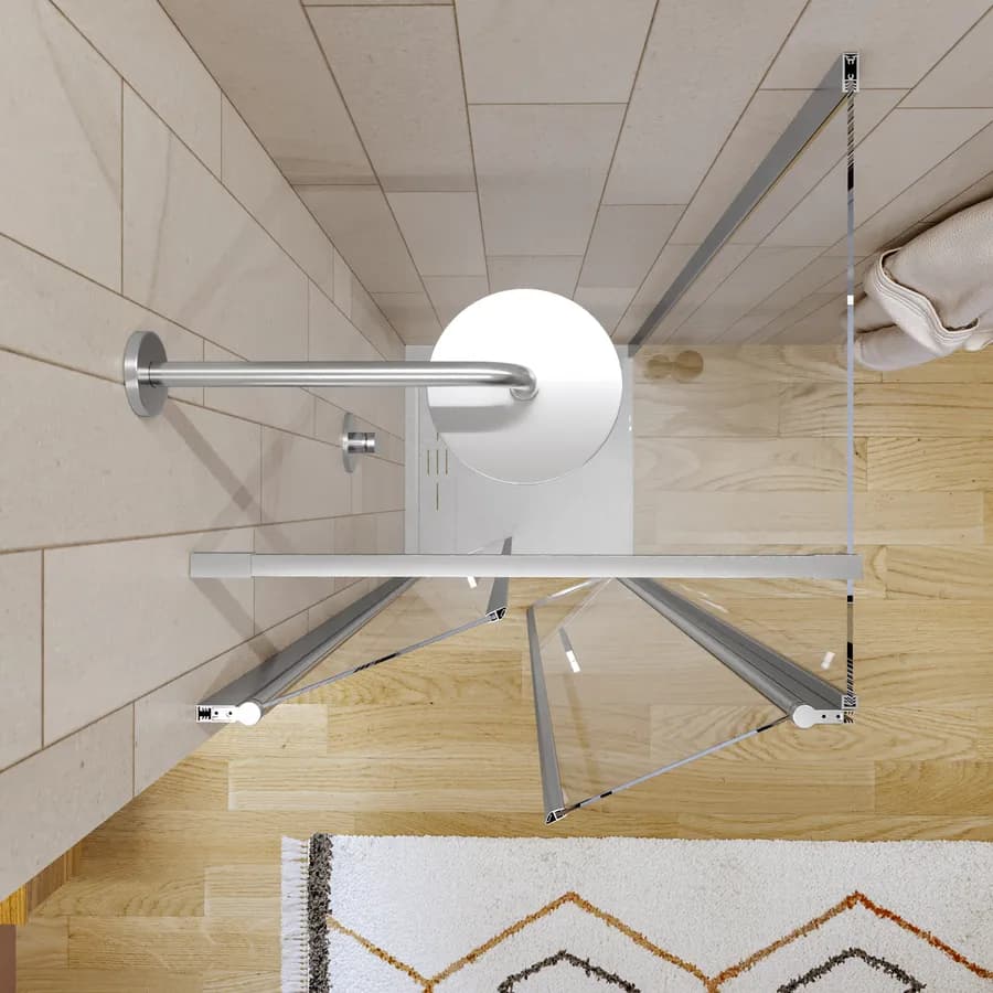 Box doccia 80x70 apertura saloon con vetro anticalcare trasparente e profilo cromo 195h - Lost