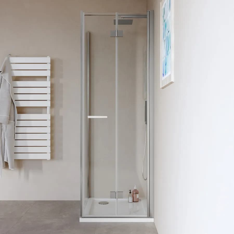 Box doccia 80x75 cm a soffietto vetro anticalcare trasparente profilo cromo 195h - Flexy