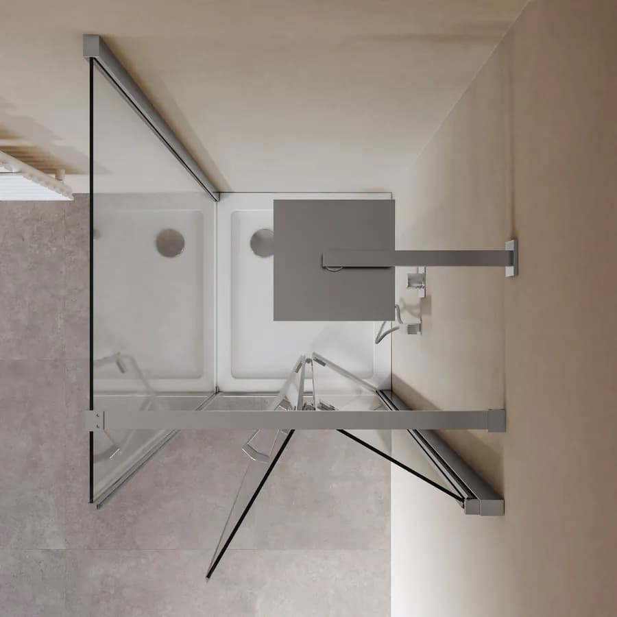 Box doccia 80x75 cm a soffietto vetro anticalcare trasparente profilo cromo 195h - Flexy