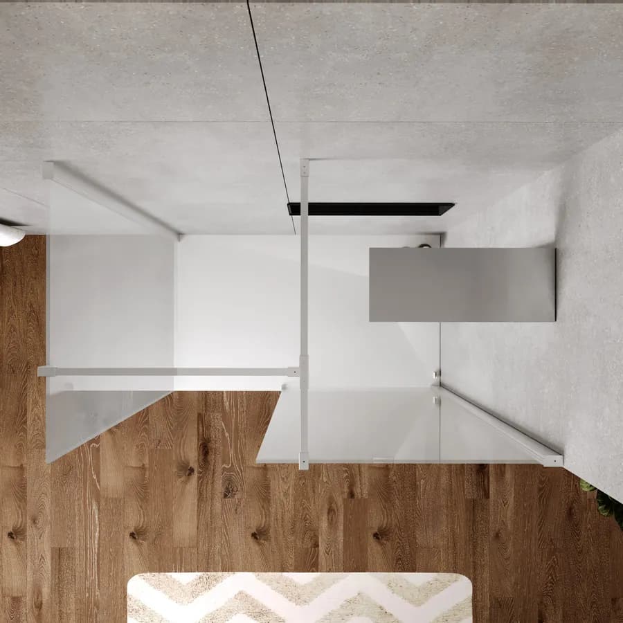 Box doccia walk-in due lati 80x80 cm vetro anticalcare trasparente e profilo cromo 200h - Keep