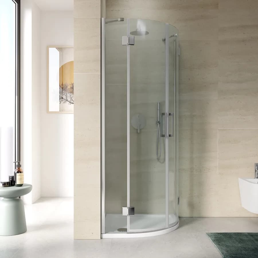 Box doccia battente 80x80 cm semicircolare vetro temperato anticalcare 195h - Closet