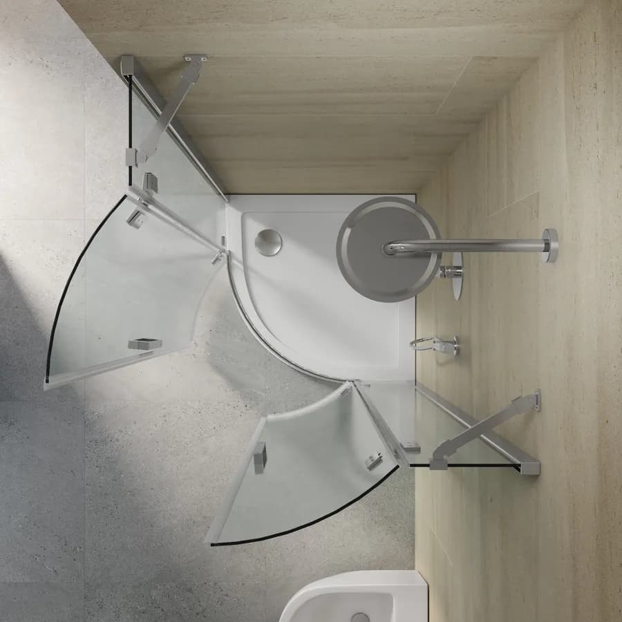 Box doccia battente 80x80 cm semicircolare vetro temperato anticalcare 195h - Closet