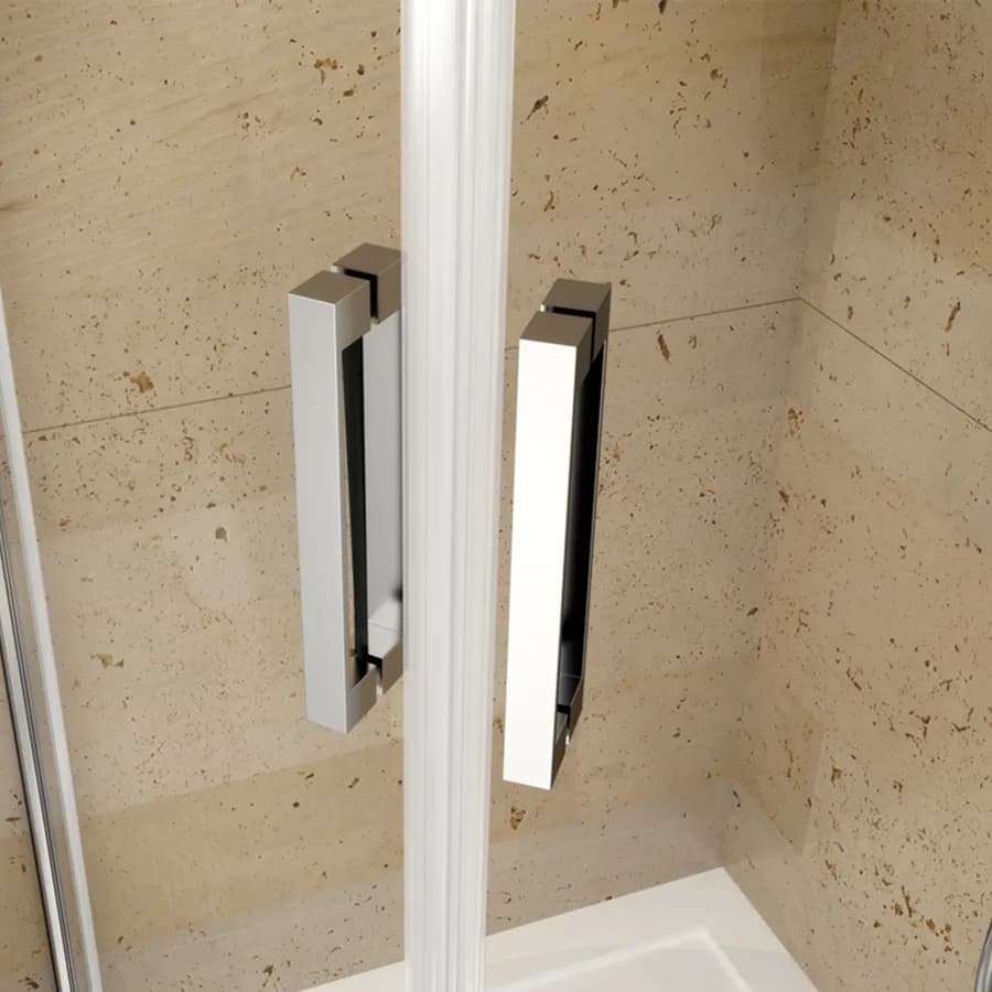 Box doccia battente 80x80 cm semicircolare vetro temperato anticalcare 195h - Closet