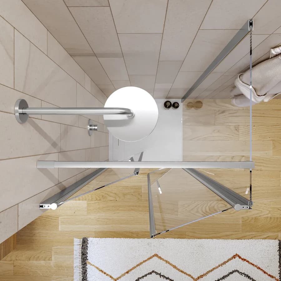 Box doccia 80x80 apertura saloon con vetro anticalcare trasparente e profilo cromo 195h - Lost