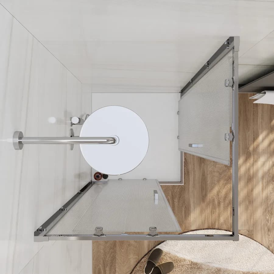 Box doccia 80x80 cm doppio scorrevole vetro temperato 6mm stampato 185h - Young