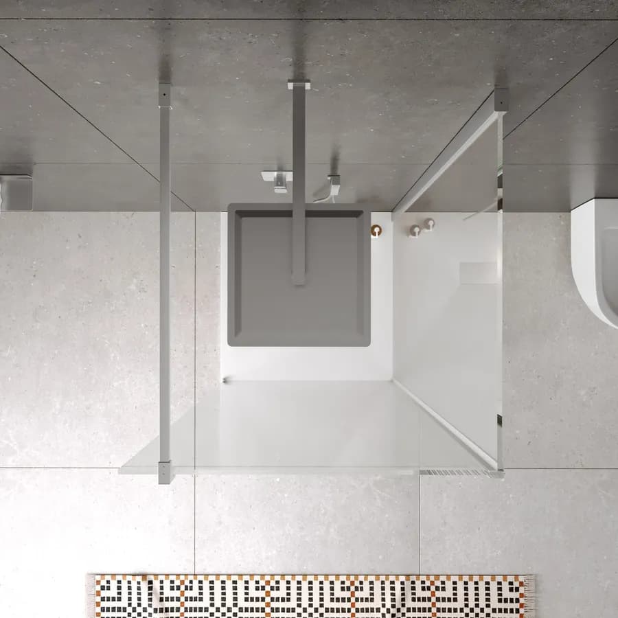 Box doccia walk-in 80x80cm angolare con vetro trasparente e profilo cromo 200h - Keep