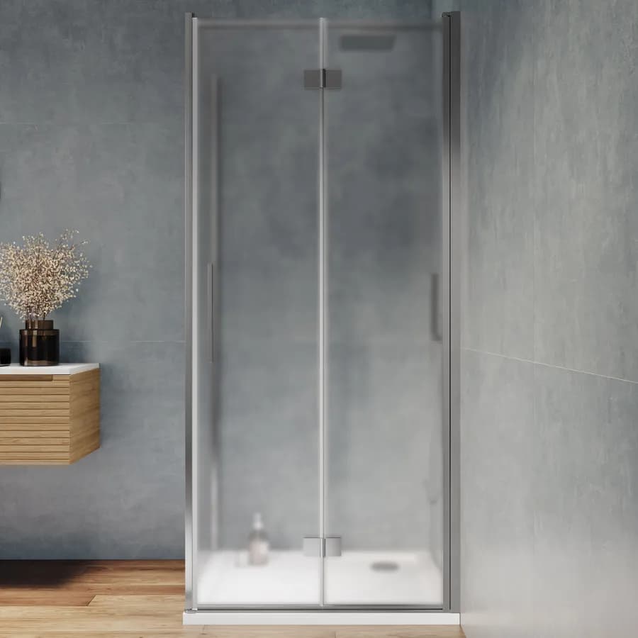 Box doccia 85x90 cm a soffietto in vetro anticalcare opaco profilo cromo 195h - Flexy