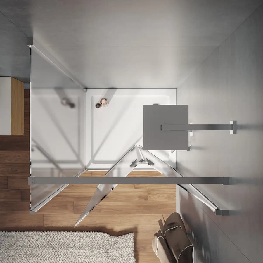 Box doccia 85x90 cm a soffietto in vetro anticalcare opaco profilo cromo 195h - Flexy