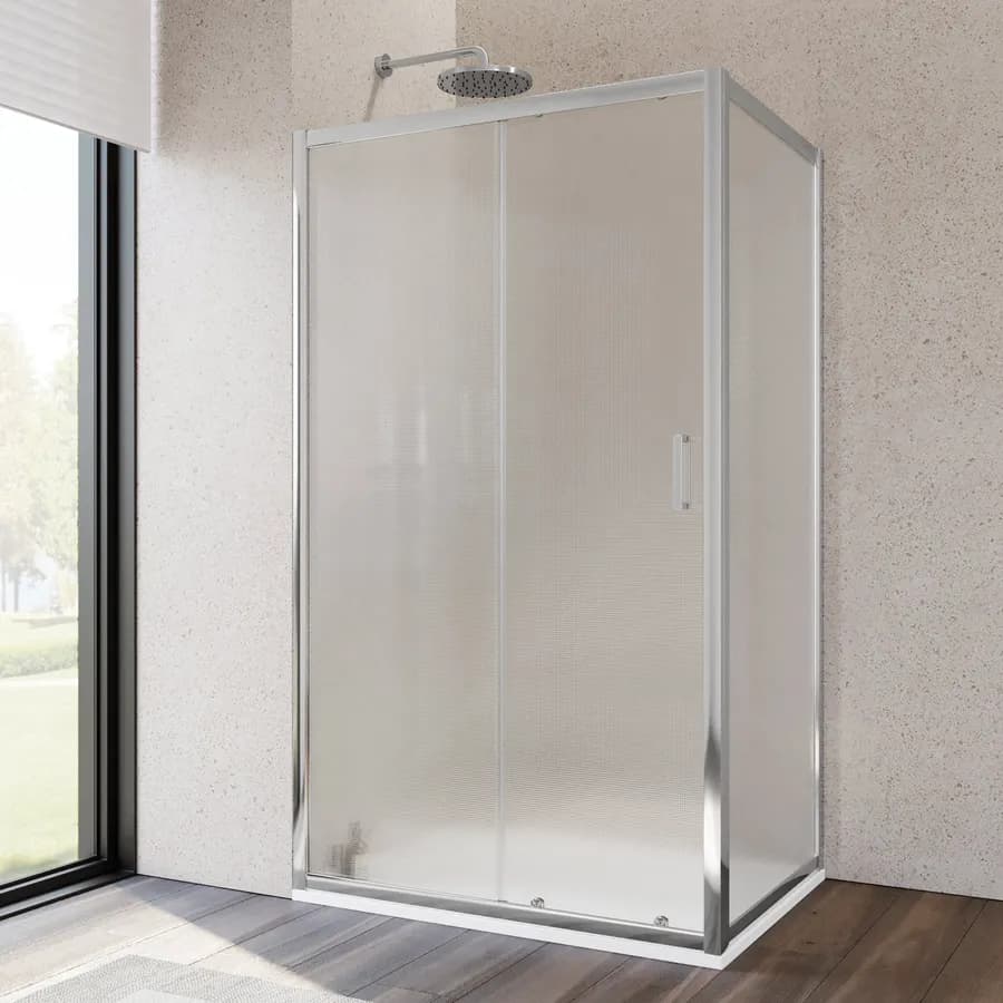 Box doccia 90x110 cm scorrevole vetro temperato 6mm stampato 185h - Young