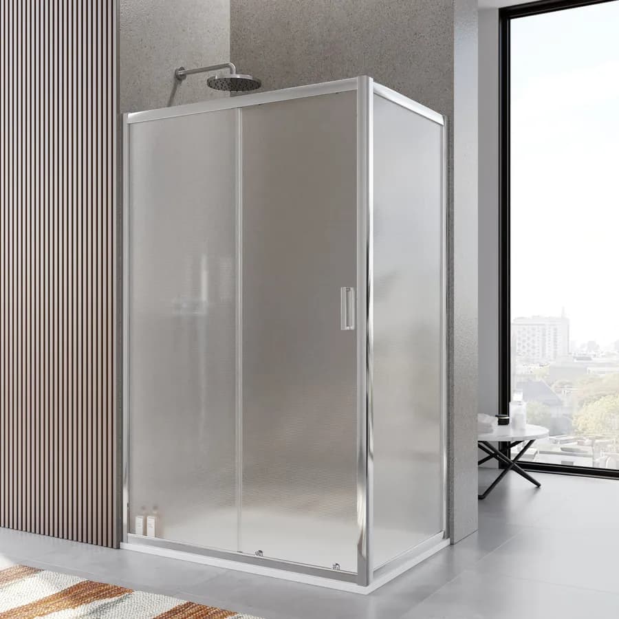 Box doccia 90x120 cm scorrevole vetro temperato 6mm stampato 185h - Young