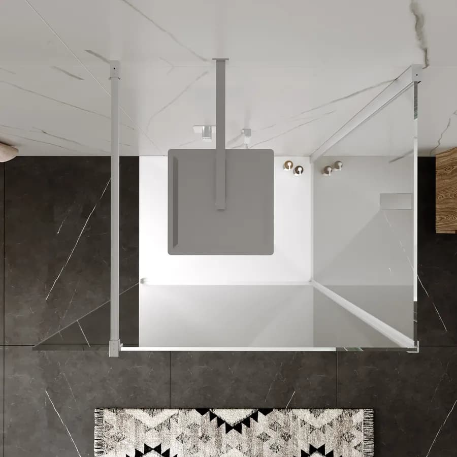 Box doccia walk-in 90x120 cm angolare con vetro trasparente e profilo cromo 200h - Keep