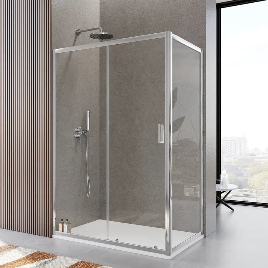 Box doccia 90x130 cm scorrevole vetro temperato 6mm trasparente 185h - Young