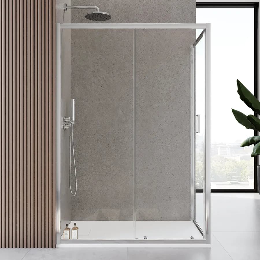 Box doccia 90x130 cm scorrevole vetro temperato 6mm trasparente 185h - Young