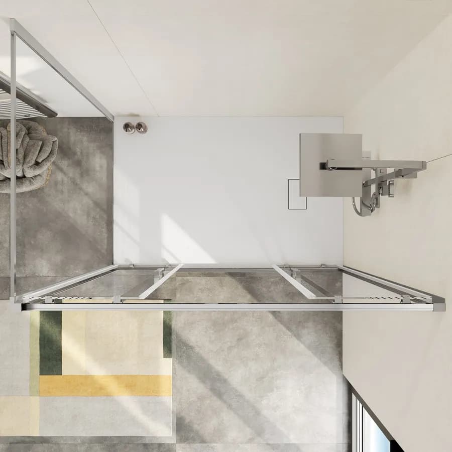 Box doccia 90x140 cm doppio scorrevole vetro trasparente anticalcare profilo cromo 195h - Moritz
