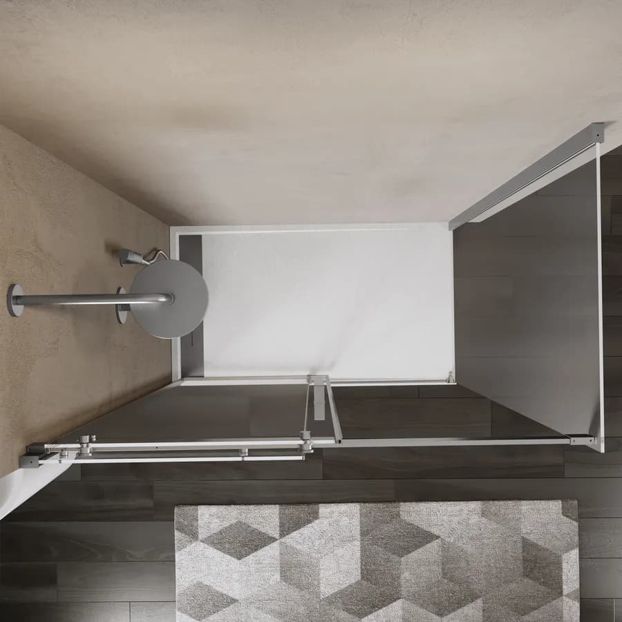 Box doccia 90x140 cm scorrevole in vetro anticalcare trasparente e profilo cromo 200h - Lucy