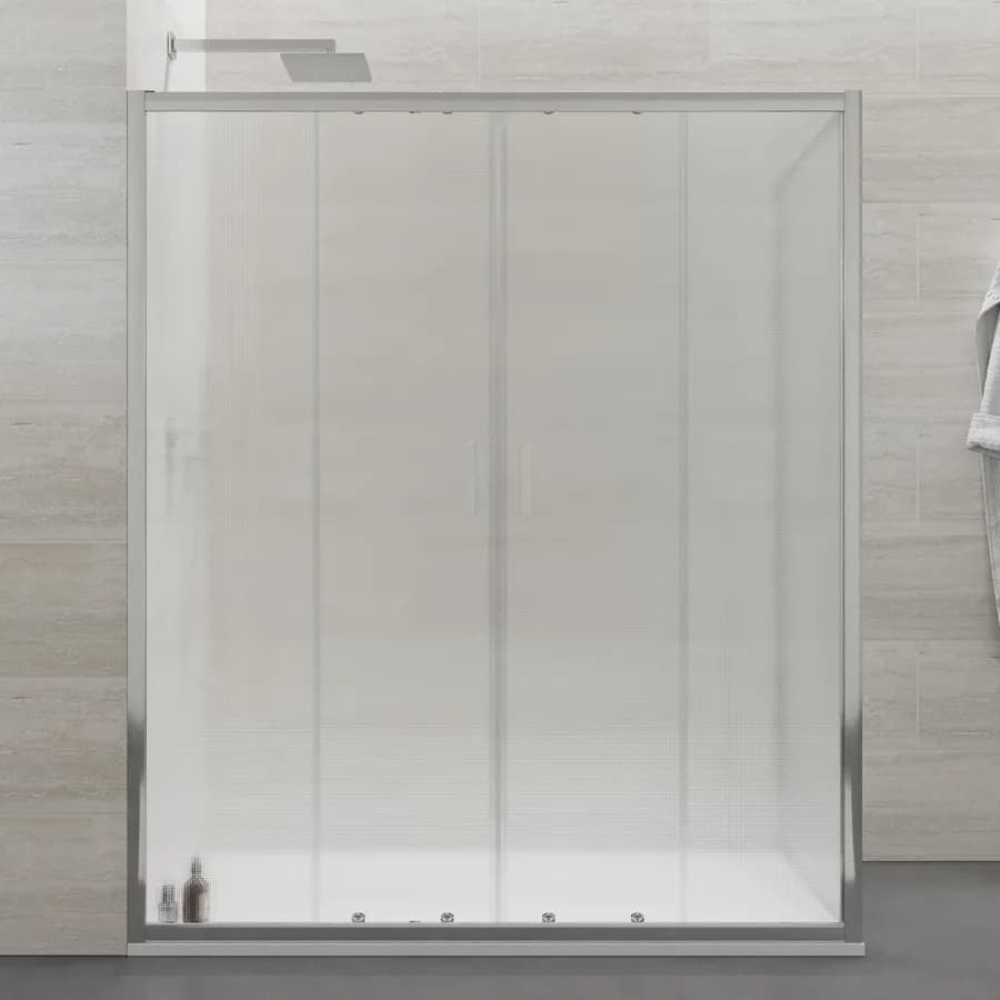 Box doccia 90x160 cm doppio scorrevole vetro temperato 6mm stampato 185h - Young