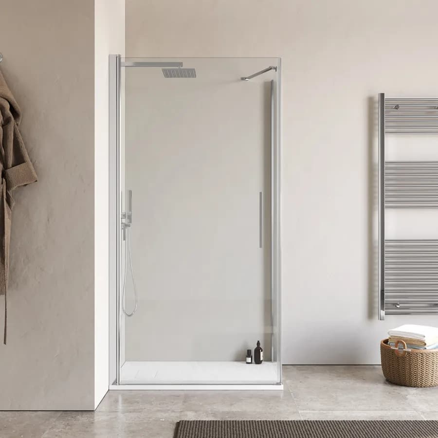 Box doccia 65x90 cm battente in vetro temperato 6mm trasparente 195h - Nilo