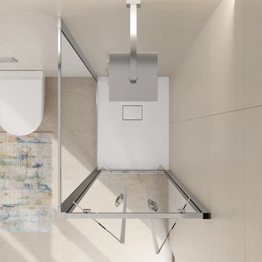 Box doccia 90x70 cm doppio battente vetro trasparente anticalcare profilo cromo 195h - Moritz