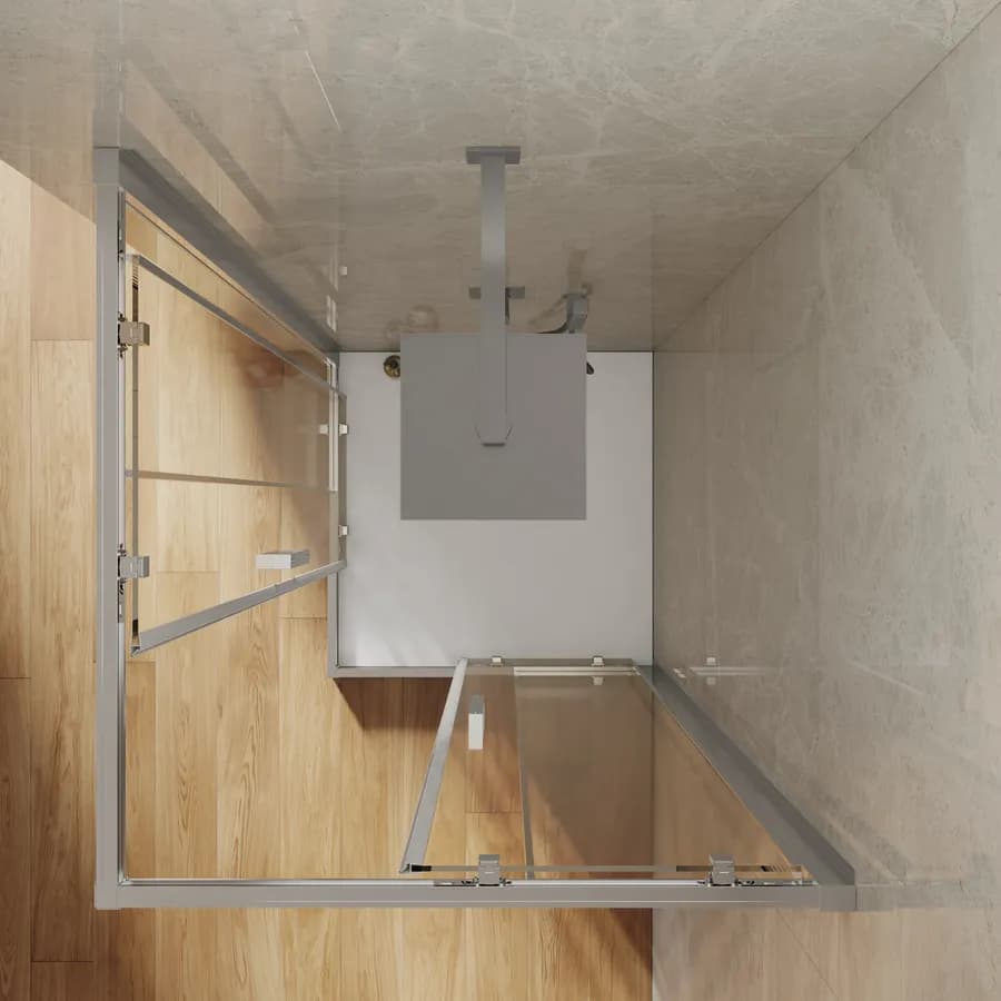 Box doccia 90x90 cm angolare scorrevole vetro trasparente anticalcare e profilo cromo 195h - Moritz