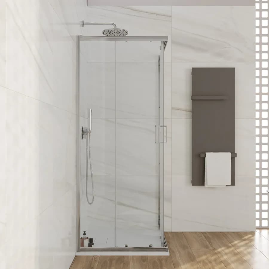 Box doccia 90x90 cm doppio scorrevole vetro temperato 6mm trasparente 185h - Young
