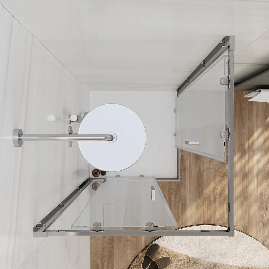 Box doccia 90x90 cm doppio scorrevole vetro temperato 6mm trasparente 185h - Young