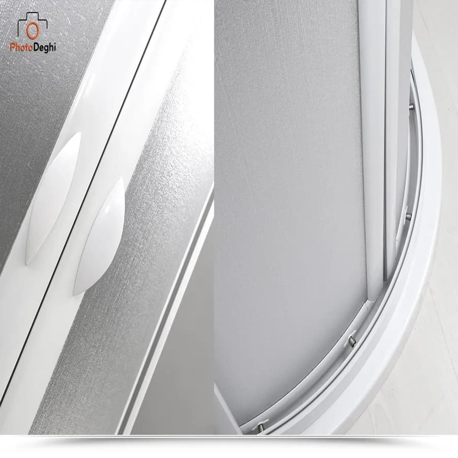 Box doccia 90x90 cm pannello acrilico semicircolare struttura pvc e apertura scorrevole