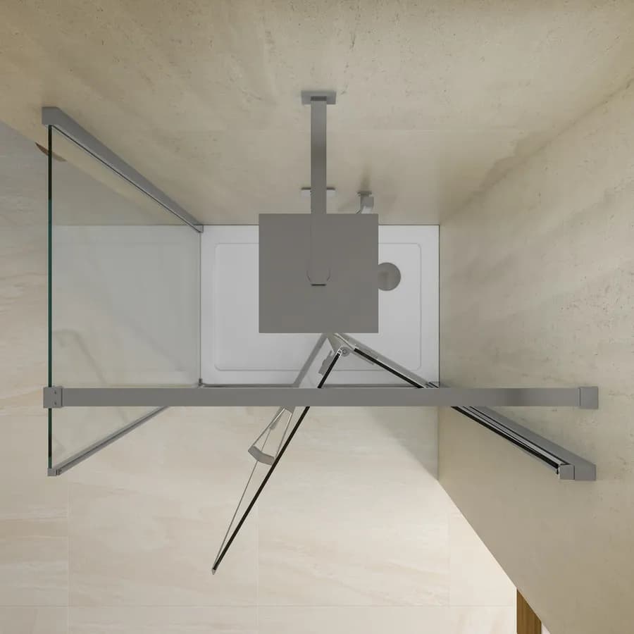 Box doccia 65x95 cm a soffietto vetro anticalcare trasparente profilo cromo 195h - Flexy