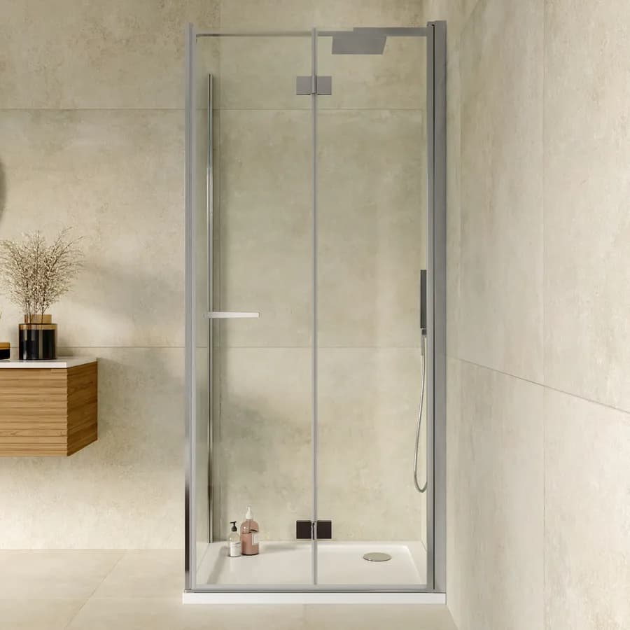 Box doccia 75x95 cm a soffietto vetro anticalcare trasparente profilo cromo 195h - Flexy