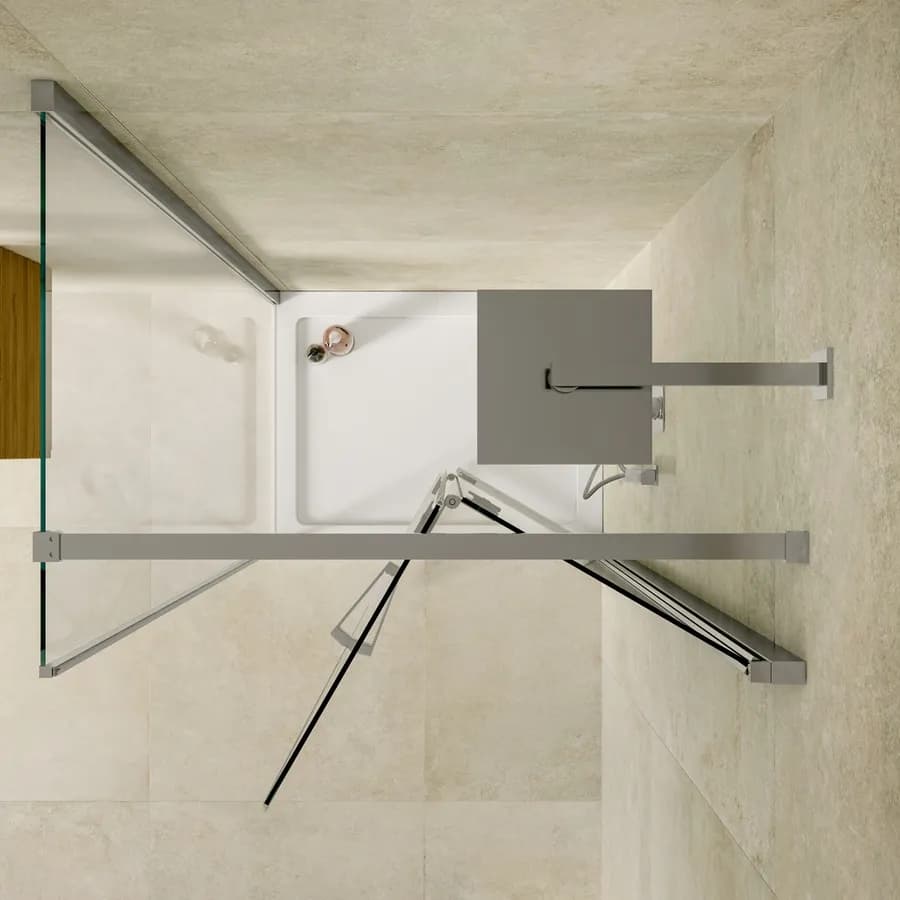 Box doccia 75x95 cm a soffietto vetro anticalcare trasparente profilo cromo 195h - Flexy