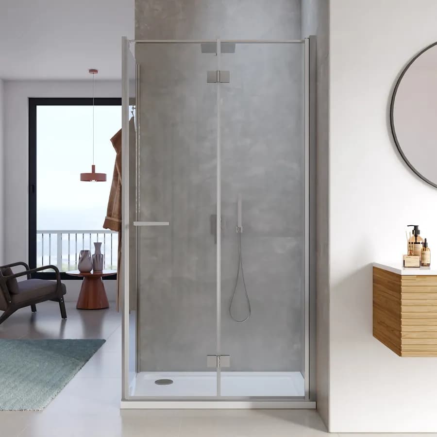 Box doccia 65x105 cm a soffietto vetro anticalcare trasparente profilo cromo 195h - Flexy
