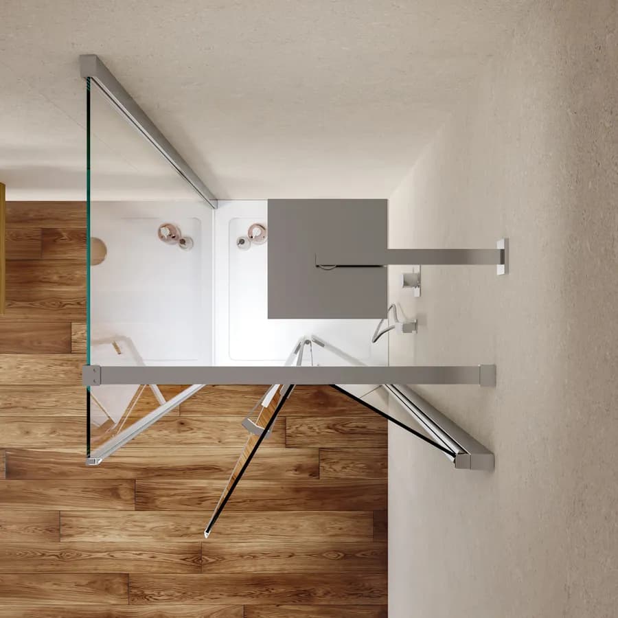 Box doccia 70x70 cm a soffietto vetro anticalcare trasparente profilo cromo 195h - Flexy