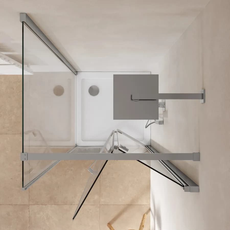 Box doccia 80x80 cm a soffietto vetro anticalcare trasparente profilo cromo 195h - Flexy