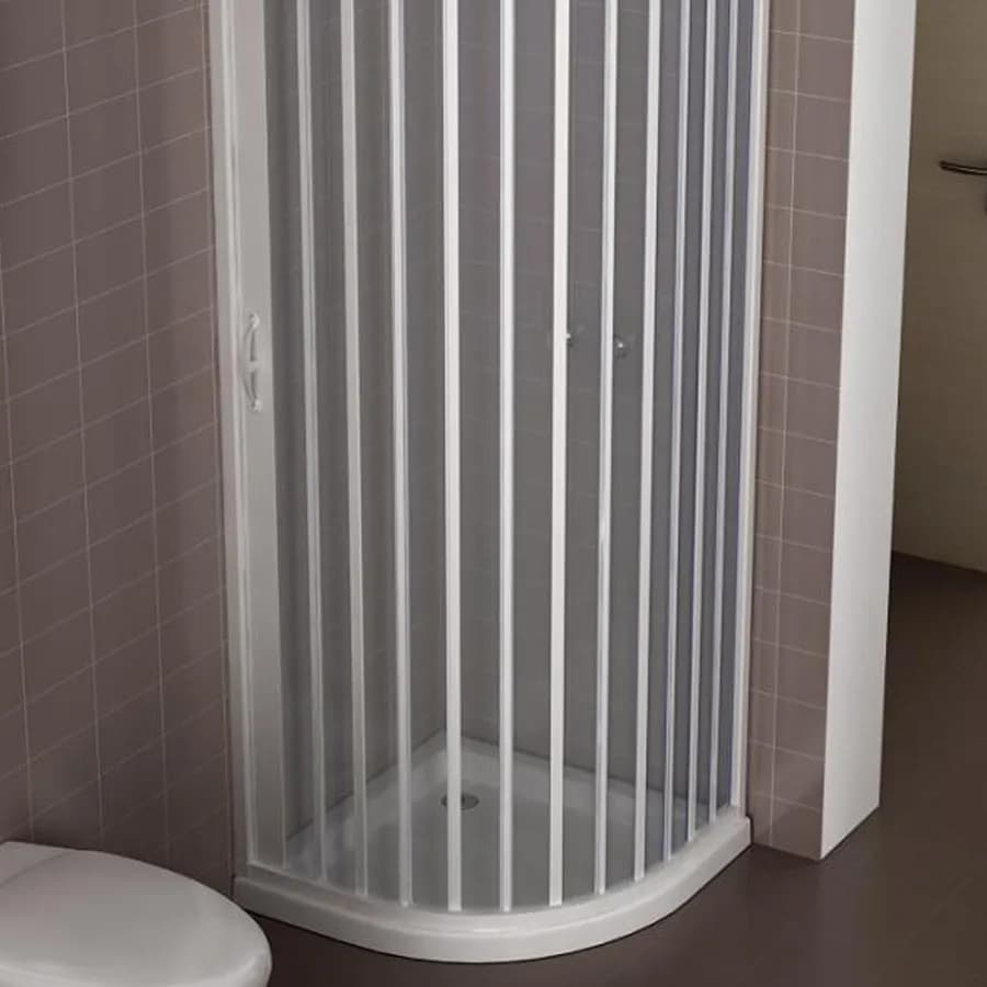 Box doccia a soffietto cabina 80x80 cm semicircolare stondata apertura reversibile