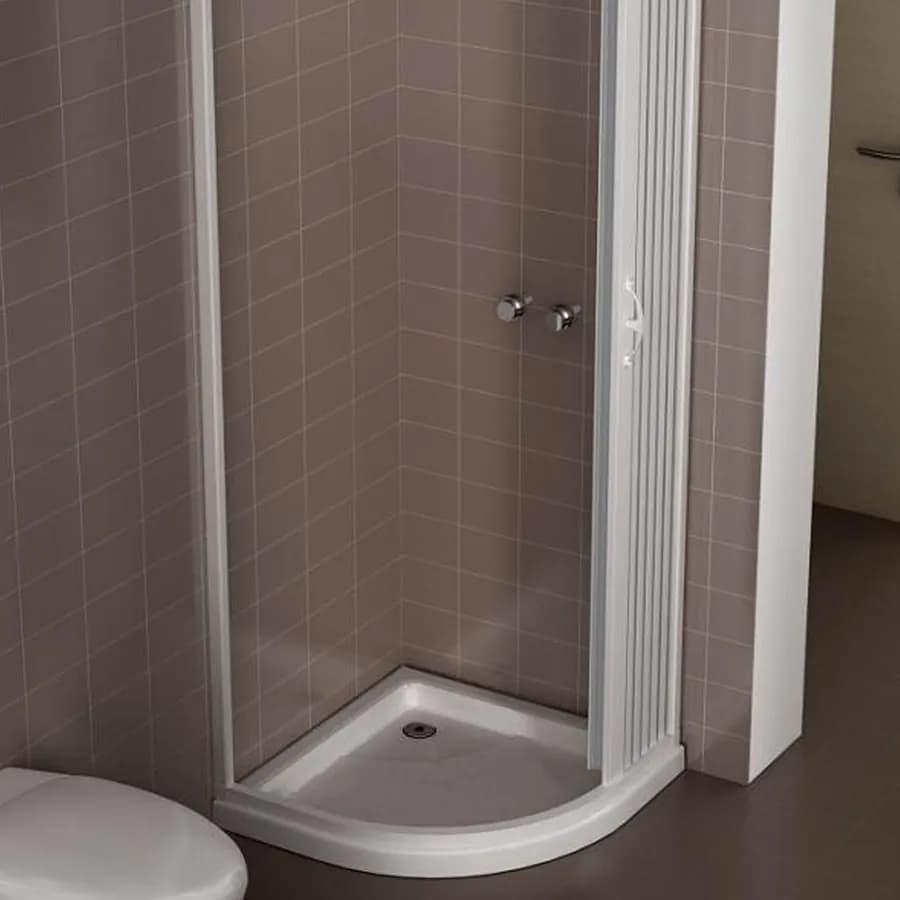 Box doccia a soffietto cabina 80x80 cm semicircolare stondata apertura reversibile
