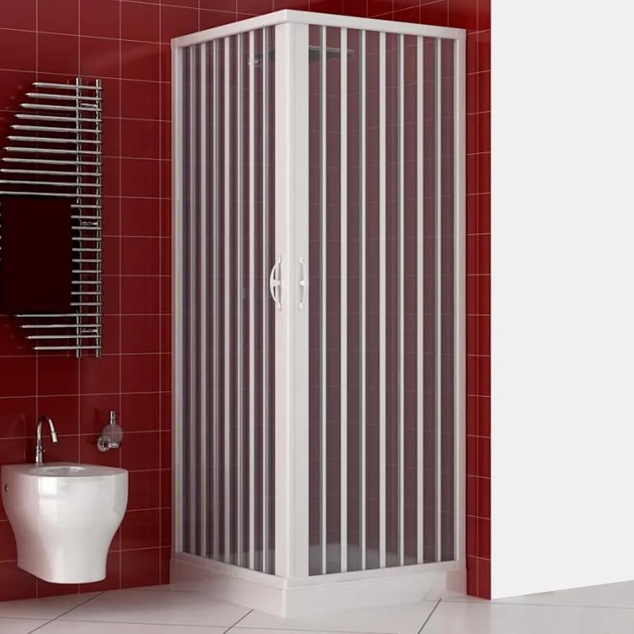 Box doccia a soffietto rettangolare in acrilico 80x100 cm riducibile a 70x90 cm