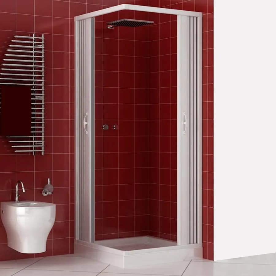 Box doccia a soffietto rettangolare in acrilico 80x100 cm riducibile a 70x90 cm