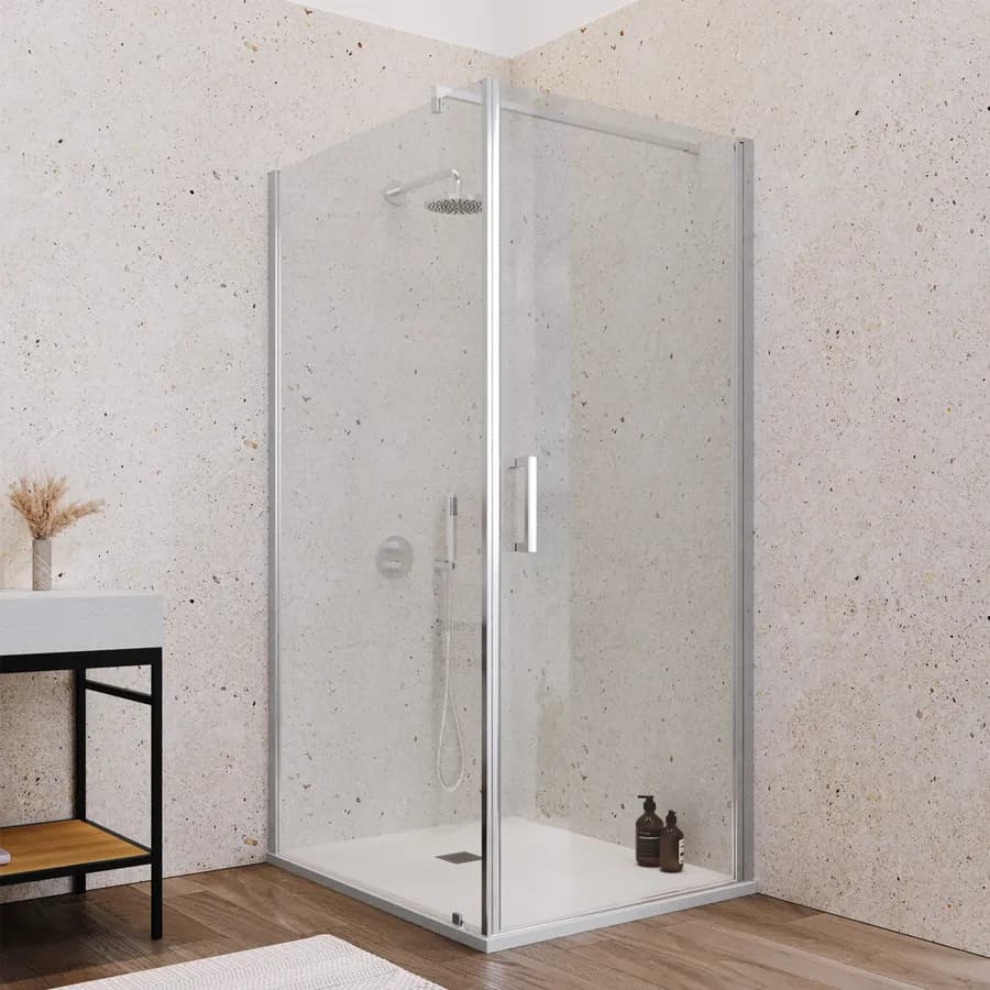 Box doccia 110X90 cm battente con vetro anticalcare trasparente e profilo cromo 200h - Artego