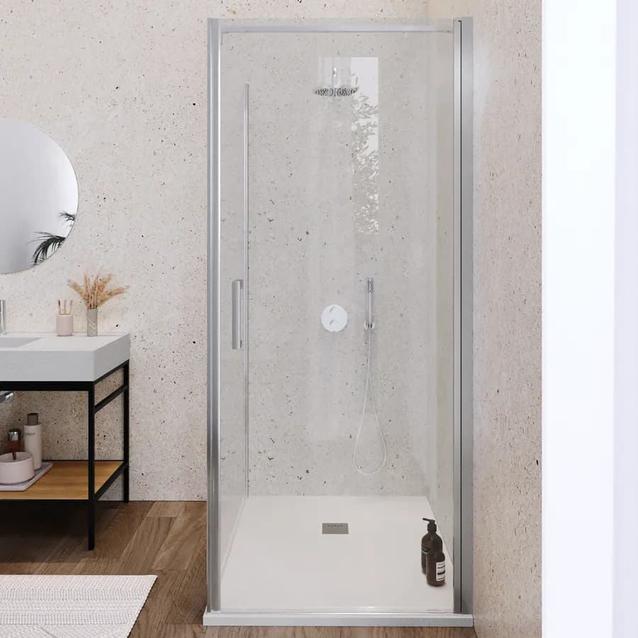 Box doccia 110X90 cm battente con vetro anticalcare trasparente e profilo cromo 200h - Artego
