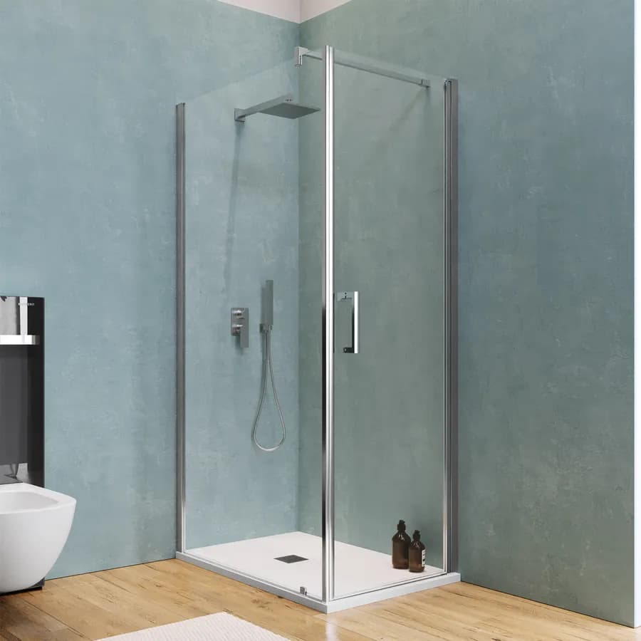Box doccia 120X80 cm battente con vetro anticalcare trasparente e profilo cromo 200h - Artego