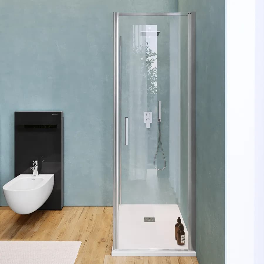 Box doccia 120X80 cm battente con vetro anticalcare trasparente e profilo cromo 200h - Artego