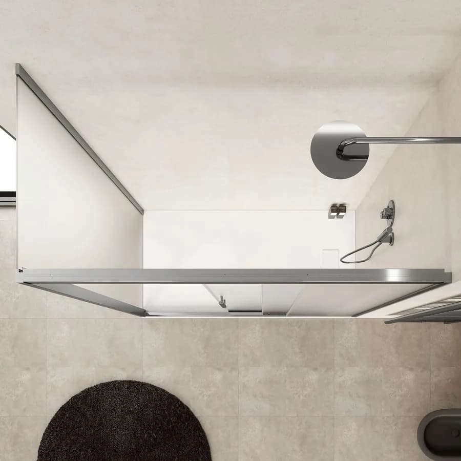 Box doccia 140x80 cm scorrevole verso dx 3 ante anticalcare opaco e profilo cromo 195h - Teknic