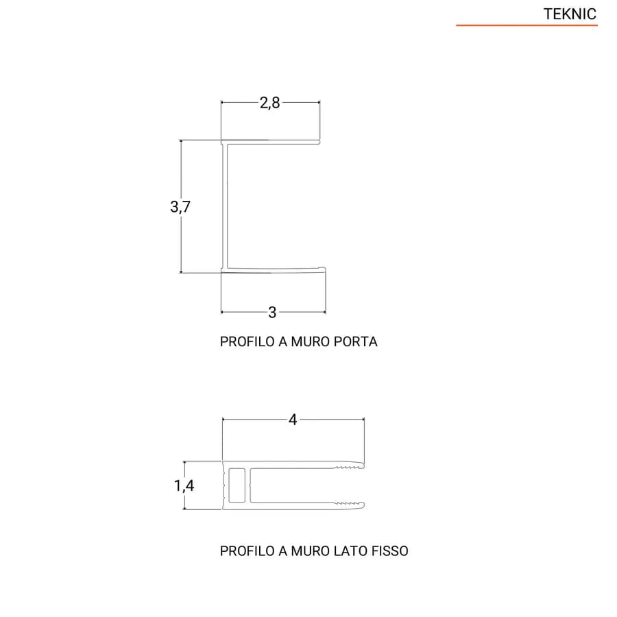 Box doccia 140x80 cm scorrevole verso dx 3 ante anticalcare opaco e profilo cromo 195h - Teknic